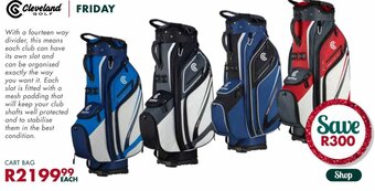 Cleveland Golf Friday Cart Bag