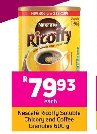 Game Nescafé Ricoffy Soluble Chicory and Coffee Granules 600g offer