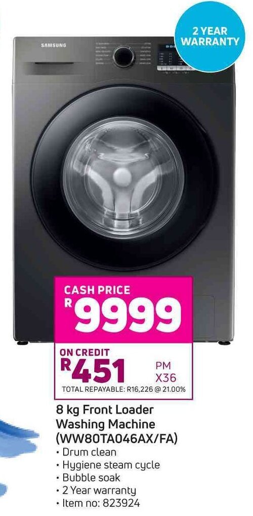 Front Loader Washing Machine 8kg offer at Game