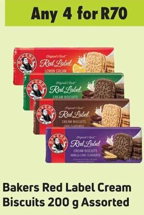 Game Bakers Red Label Cream Biscuits 200g Assorted offer
