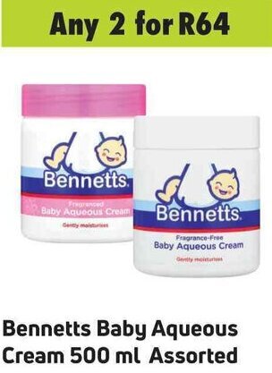 Game Bennetts Baby Aqueous Cream 500ml Assorted offer