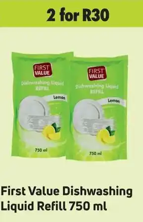 Game First Value Dishwashing Liquid Refill 2x750ml offer