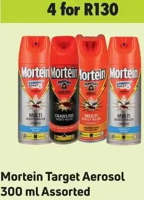 Game Mortein Target Aerosol 4x300ml Assorted offer