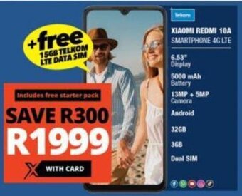 Checkers Xiaomi Redmi 10A Smartphone 4G LTE offer