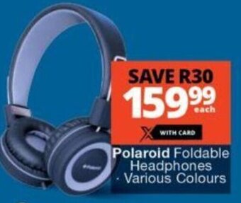 Checkers Polaroid Foldable Headphones Various Colours offer