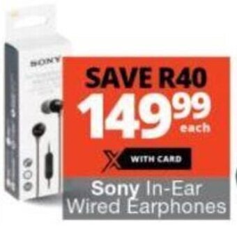 Checkers Sony In-Ear Wired Earphones offer