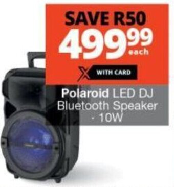 Checkers Polaroid LED DJ Bluetooth Speaker 10W offer