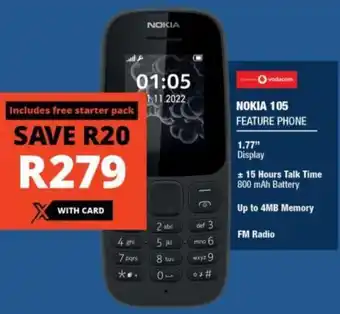 Checkers Nokia 105 Feature Phone 1,77" offer