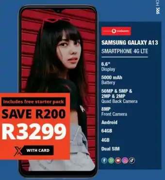 Checkers Samsung Galaxy A13 Smartphone 4G LTE 6,6" offer