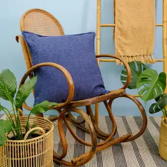 Whitehouse Textured jute scatter (60 x 60cm) - denim blue offer