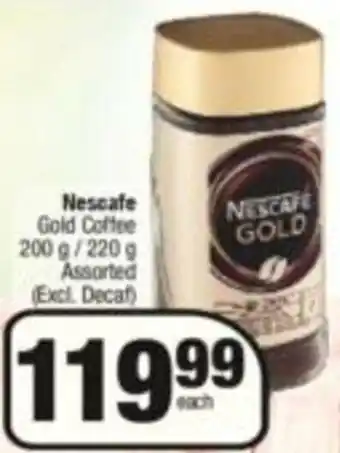 KwikSpar Nescafe Gold Coffee 200g /220g offer
