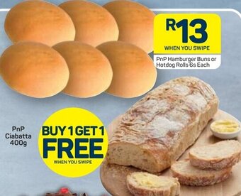Pick n Pay PnP Hamburger Buns or Hotdog Rolls 6s Each offer