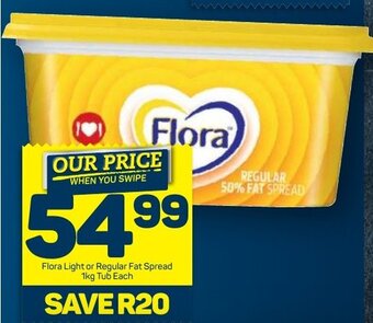 Pick n Pay Flora Light or Regular Fat Spread 1kg offer
