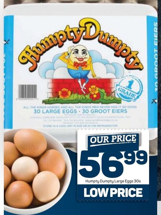 Humpty Dumpty Large Eggs 30s offer at Pick n Pay