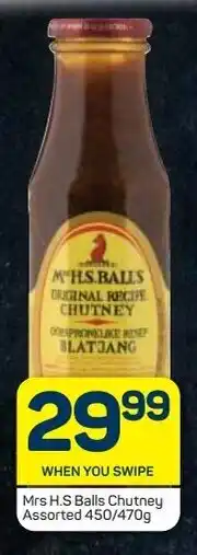 Pick n Pay Mrs H.S. Ball's Chutney Assorted 450/470g offer