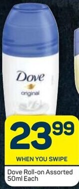 Pick n Pay Dove Roll-on Assorted 50ml offer