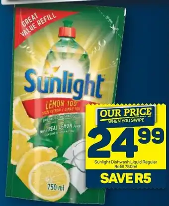 Pick n Pay Sunlight Dishwash Liquid Regular Refill 750ml offer