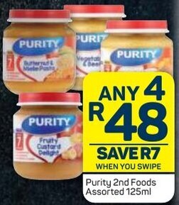 Pick n Pay Purity 2nd Foods Assorted 125ml offer