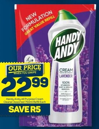 Pick n Pay Handy Andy All Purpose Cream Cleaner Assorted 750ml Refill offer