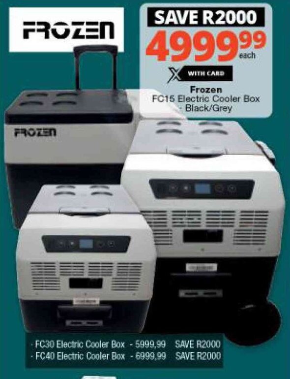Frozen FC 15 Electric Cooler Box Black/Grey offer at Checkers