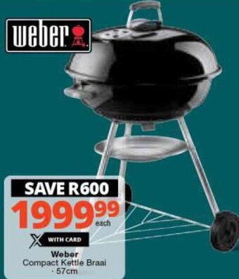 Checkers Weber Compact Kettle Braai 57cm offer