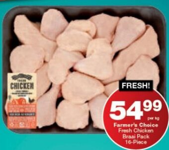 Checkers Farmer's Choice Fresh Chicken Braai Pack 16-Piece offer
