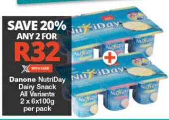 Checkers Danone NutriDay Dairy Snack All Variants 2 x 6 x 100g offer