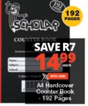 Checkers A4 Hardcover Counter Book 192 Pages offer