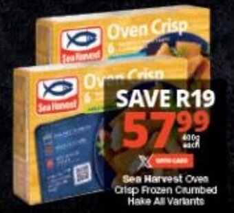 Sea Harvest Oven Crisp Frozen Crumbed Hake All Variants