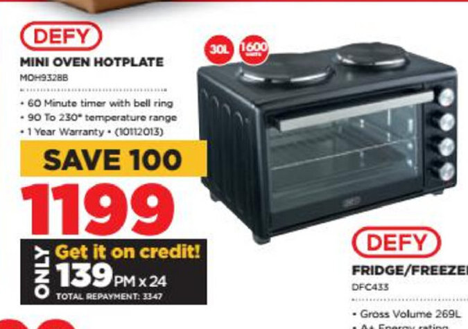 HiFi Corp DEFY - Mini Oven Hotplate offer