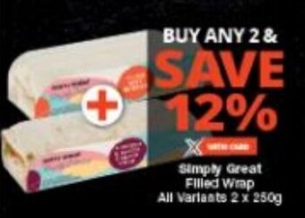 Simply Great Filled Wrap all variants 2 x 250g