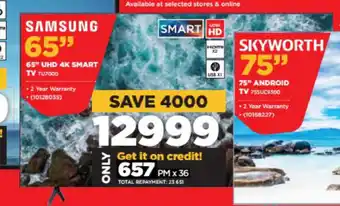 HiFi Corp Samsung - 65" UHD 4K Smart TV - TU7000 offer