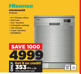 HiFi Corp Hisense - Dishwasher - H13DESS offer