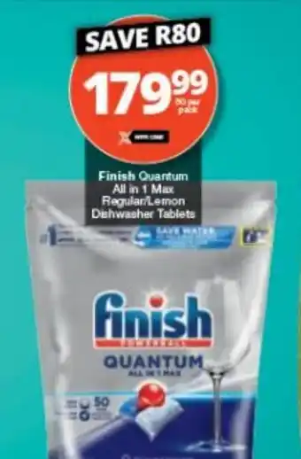 Checkers Finish Quantum All in 1 Max Regular / Lemon Dishwasher Tablets offer