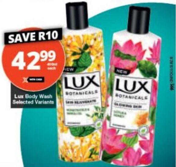 Lux Body Wash selected variants offer at Checkers