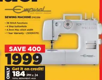 HiFi Corp Empisal - Sewing Machine - EM0386 offer