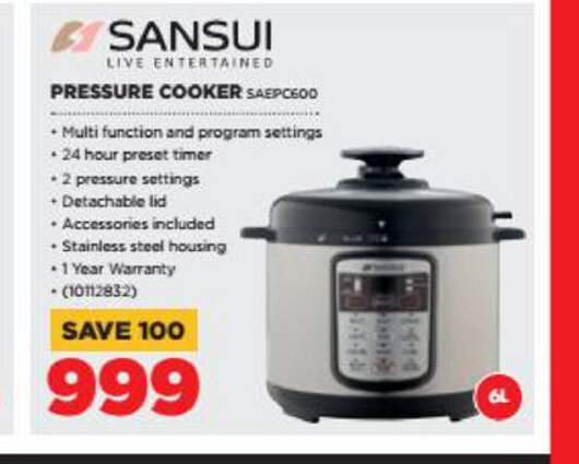 HiFi Corp Sansui - Pressure Cooker - SAEPC600 offer