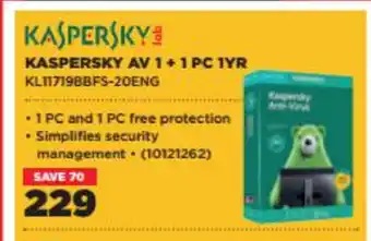 HiFi Corp Kaspersky - AV1 + 1 PC 1YR offer
