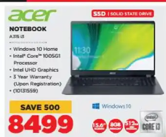 HiFi Corp Acer - Notebook - A315 i3 offer
