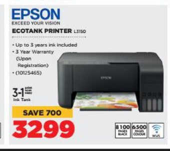 HiFi Corp EPSON - Ecotank Printer - L3150 offer