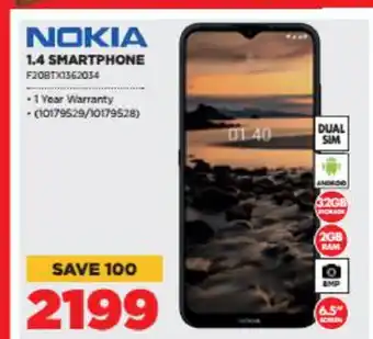 HiFi Corp Nokia - 1.4 Smartphone - F20BTX1362034 offer