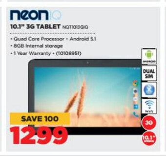 HiFi Corp Neon - 10.1" 3G Tablet - NQT1013GIQ offer