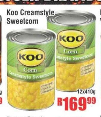 Devland Cash And Carry Koo Creamstyle Sweetcorn 12x410g offer