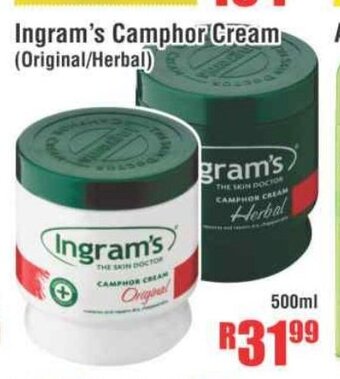 Devland Cash And Carry Ingram's Camphor Cream (Original / Herbal) 500ml offer