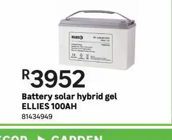 Battery solar hybrid gel ellies 100ah