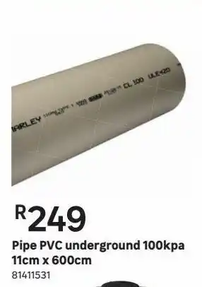 Leroy Merlin Pipe pvc underground 100kpa 11cm x 600cm offer