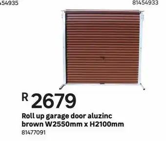 Leroy Merlin Roll up garage door aluzinc brown w2550mm x h2100mm offer