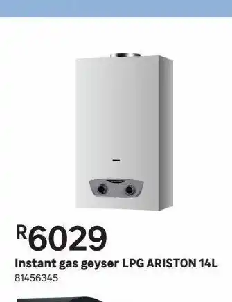 Instant gas geyser lpg ariston 14l
