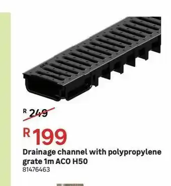 Leroy Merlin Drainage channel with polypropylene grate 1m aco h50 offer