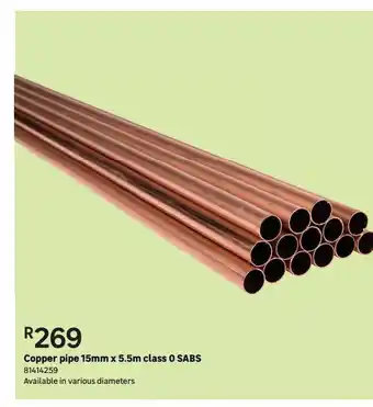 Leroy Merlin Copper pipe 15mm x 5.5m class 0sabs offer